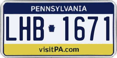 PA license plate LHB1671