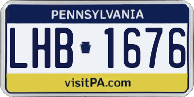 PA license plate LHB1676