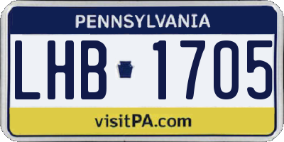 PA license plate LHB1705