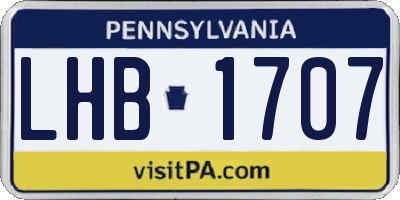 PA license plate LHB1707