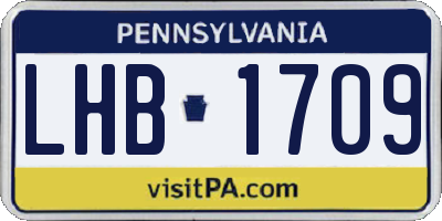 PA license plate LHB1709