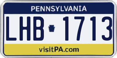 PA license plate LHB1713