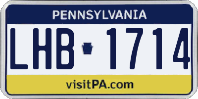 PA license plate LHB1714