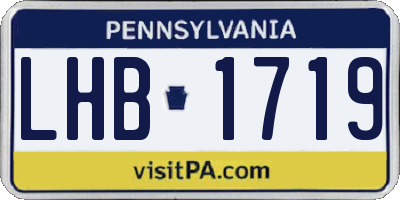 PA license plate LHB1719