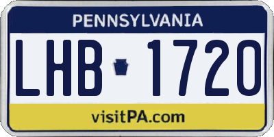 PA license plate LHB1720