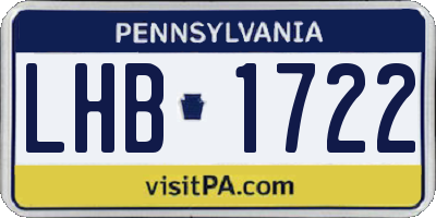 PA license plate LHB1722