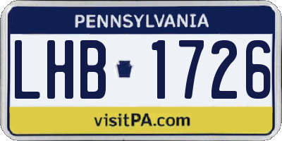 PA license plate LHB1726