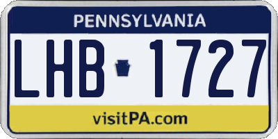 PA license plate LHB1727