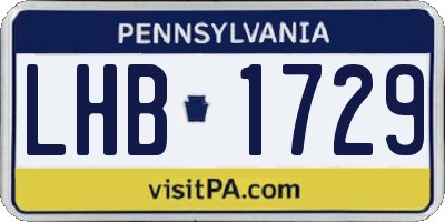 PA license plate LHB1729