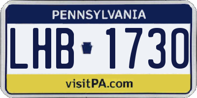 PA license plate LHB1730