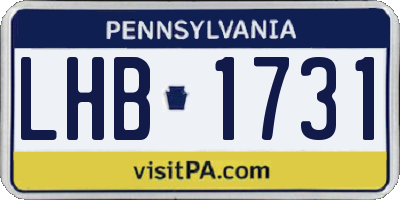PA license plate LHB1731