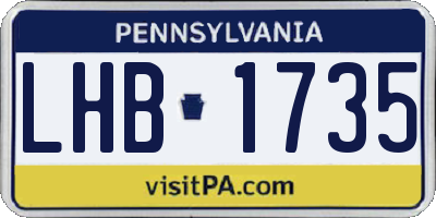 PA license plate LHB1735