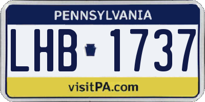 PA license plate LHB1737