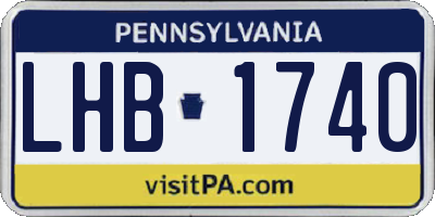 PA license plate LHB1740