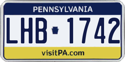 PA license plate LHB1742