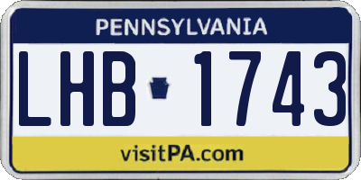 PA license plate LHB1743