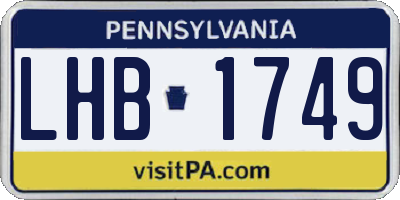 PA license plate LHB1749