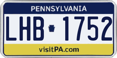 PA license plate LHB1752