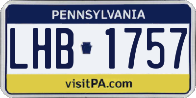 PA license plate LHB1757