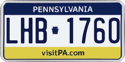 PA license plate LHB1760