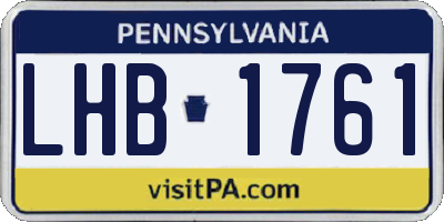 PA license plate LHB1761