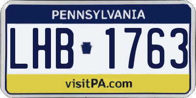PA license plate LHB1763