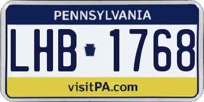 PA license plate LHB1768