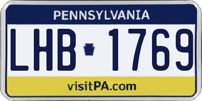 PA license plate LHB1769