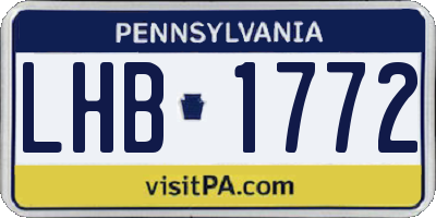PA license plate LHB1772