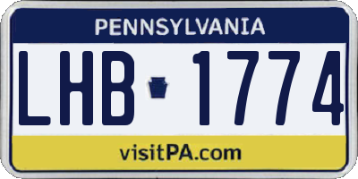 PA license plate LHB1774