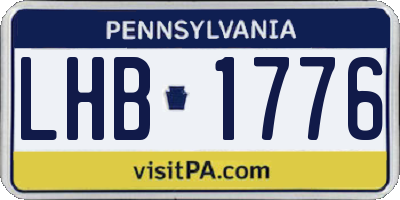 PA license plate LHB1776
