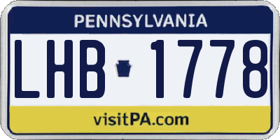 PA license plate LHB1778