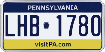 PA license plate LHB1780