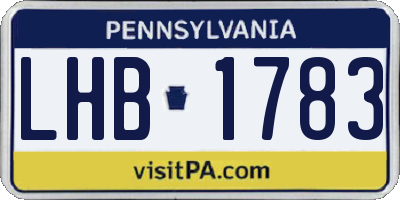 PA license plate LHB1783