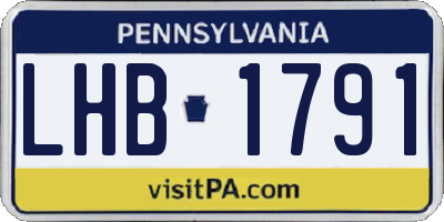 PA license plate LHB1791