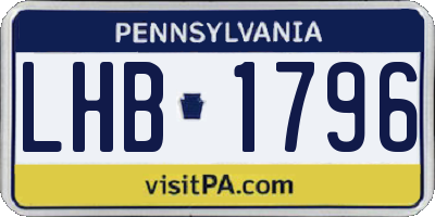 PA license plate LHB1796