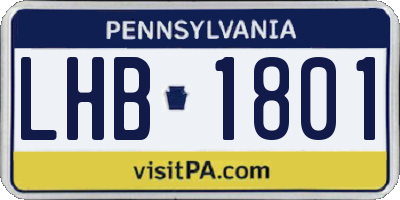 PA license plate LHB1801