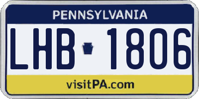 PA license plate LHB1806