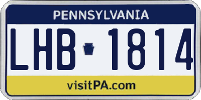 PA license plate LHB1814