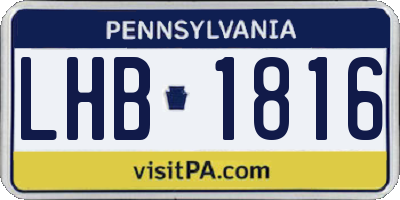 PA license plate LHB1816