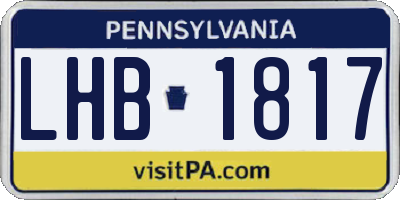 PA license plate LHB1817