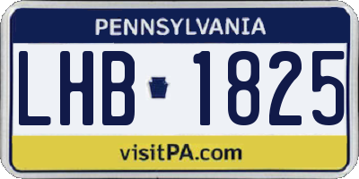 PA license plate LHB1825