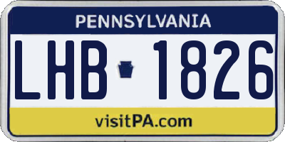 PA license plate LHB1826