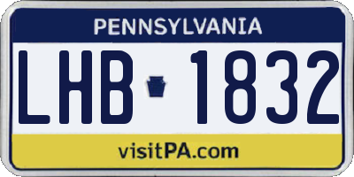PA license plate LHB1832