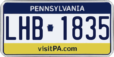 PA license plate LHB1835