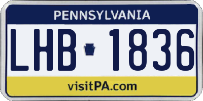 PA license plate LHB1836