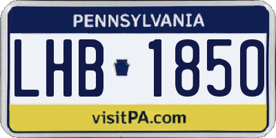 PA license plate LHB1850