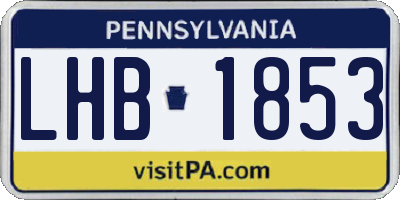 PA license plate LHB1853