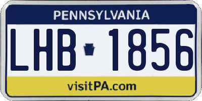 PA license plate LHB1856