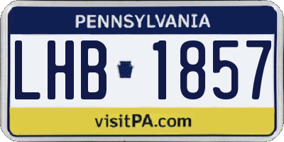PA license plate LHB1857